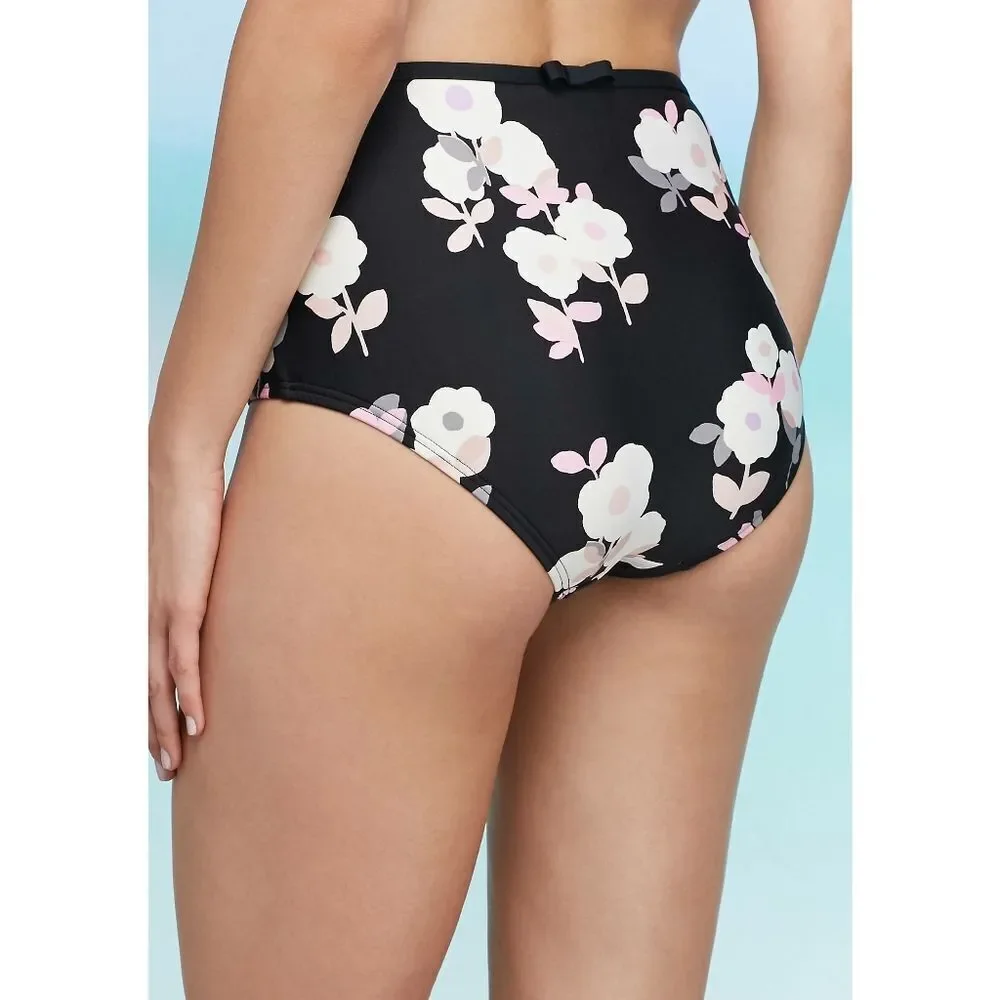 New! KATE SPADE Women's Floral Print High Waist Swim Bottoms Size Large NWT